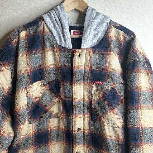 Wrangler Blanket Lined Coat Jacket Mens Sz 3XL Plaid Snap Front Western Shacket - Picture 3 of 14
